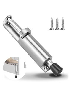 Y&D Kick Down Door Locks Stopper Holder Spring Loaded Adjustable Stainless Steel Heavy Duty Step On Retainer Zinc Alloy Soft Rubber Foot for Garage Gate Office Home  - Image 1