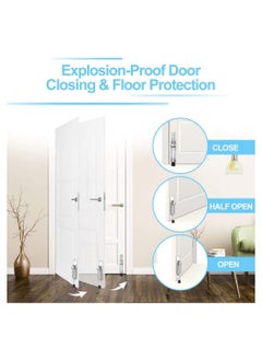 Y&D Kick Down Door Locks Stopper Holder Spring Loaded Adjustable Stainless Steel Heavy Duty Step On Retainer Zinc Alloy Soft Rubber Foot for Garage Gate Office Home  - Image 4