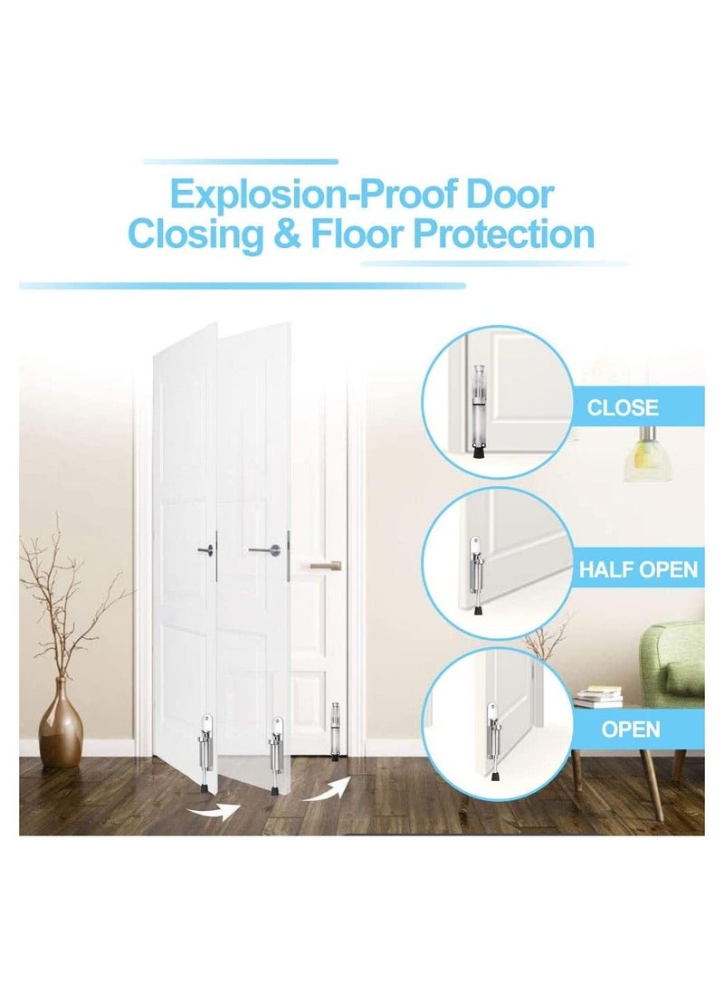 Y&D Kick Down Door Locks Stopper Holder Spring Loaded Adjustable Stainless Steel Heavy Duty Step On Retainer Zinc Alloy Soft Rubber Foot for Garage Gate Office Home  - Image 4
