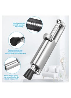 Y&D Kick Down Door Locks Stopper Holder Spring Loaded Adjustable Stainless Steel Heavy Duty Step On Retainer Zinc Alloy Soft Rubber Foot for Garage Gate Office Home  - Image 5