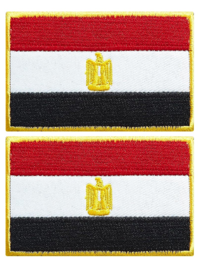 Generic Pack of 2pcs Embroidered Flag Patches - Perfect for Jackets - Backpackers - Travelers - Uniforms - Jeans and Hats - Tactical Embroidered Patches  - Image 1