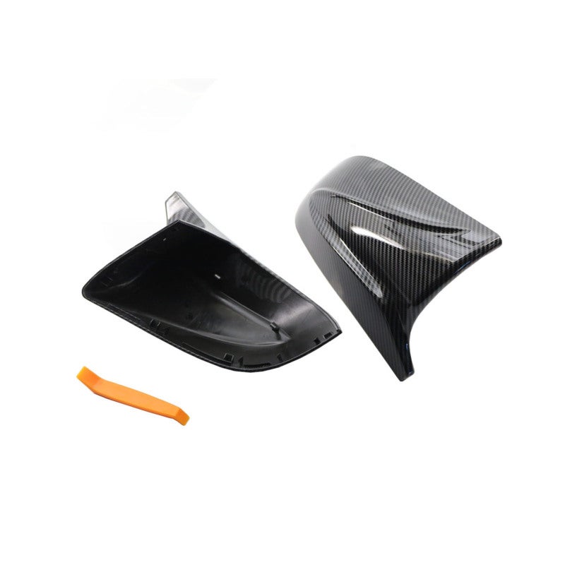 Carbon Fiber Rearview Mirror Cover: Black Premium ABS Plastic - Tool-Free Stick-On Installation Replacement For Tesla Model 3 2017-2020 for Car Exterior Styling Enhancement - Image 5