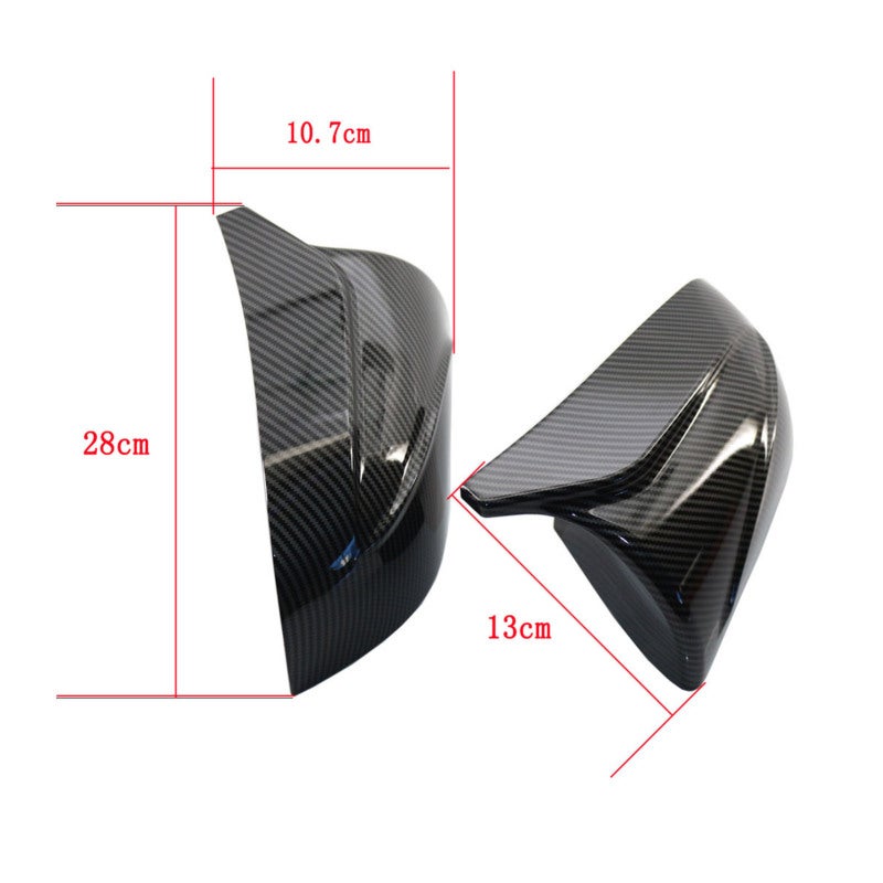 Carbon Fiber Rearview Mirror Cover: Black Premium ABS Plastic - Tool-Free Stick-On Installation Replacement For Tesla Model 3 2017-2020 for Car Exterior Styling Enhancement - Image 2