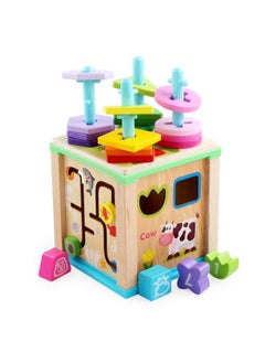 Generic Children's Wooden Multifunctional Nine-in-one Treasure Box Shape Fruit Pulling Radish And Catch Ects Game Early Education Educational Toys 