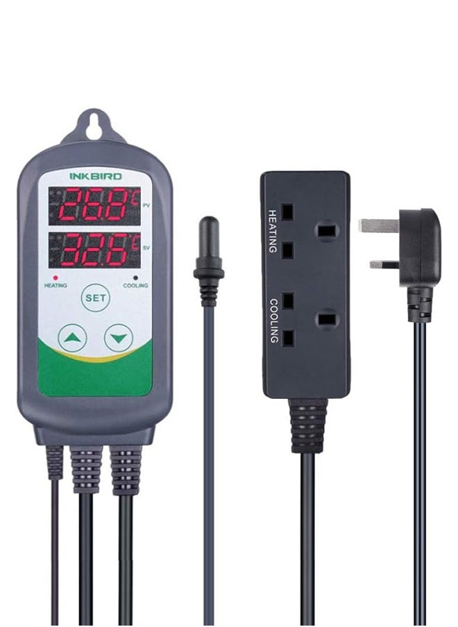 INKBIRD - INKBIRD ITC-308S Aquarium Temperature Controller with Submersible Probe Heating Cooling Outlets Thermostat for Heating and Cooling Fans Shrimp Reef Fish Tank - Image 1