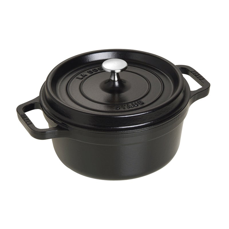 Staub Cast Iron 275qt Round Cocotte  Matte Black Made in France