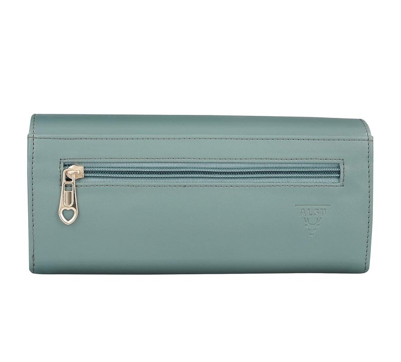ALSU Women's Wallet Clutch Purse | 4 card pocket| twist lock closure| phone pocket - Image 3