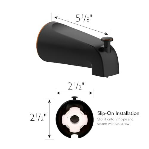 Design House Bathtub Diverter Spout, 1/2-in. Slip-Fit, Oil-Rubbed Bronze, 5.34 In. L x 2.5 In. W x 2.8 In. H, 522938 - Image 2