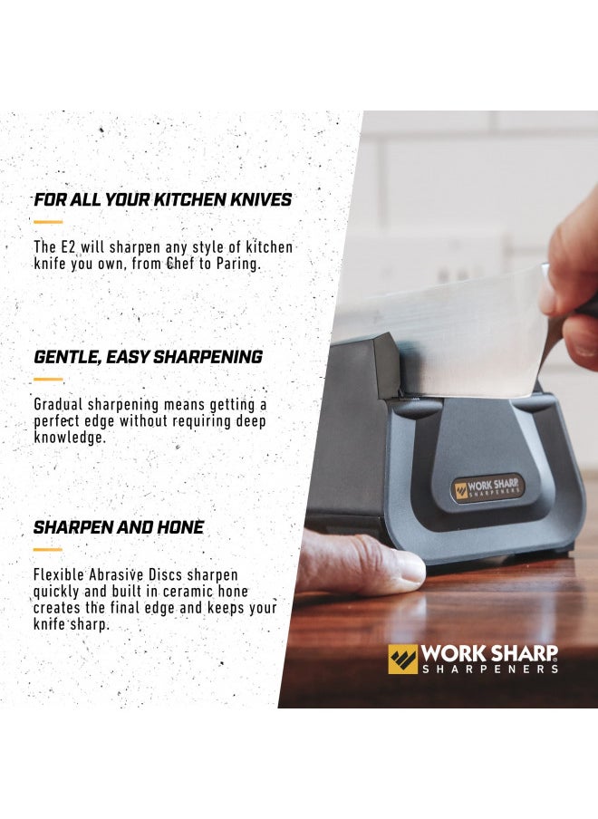 Work Sharp Work Sharp Electric Culinary E2 Kitchen Knife Sharpener - For Scissors, Cleavers, Nakiri, Serrated & Paring Knives Black  - Image 5