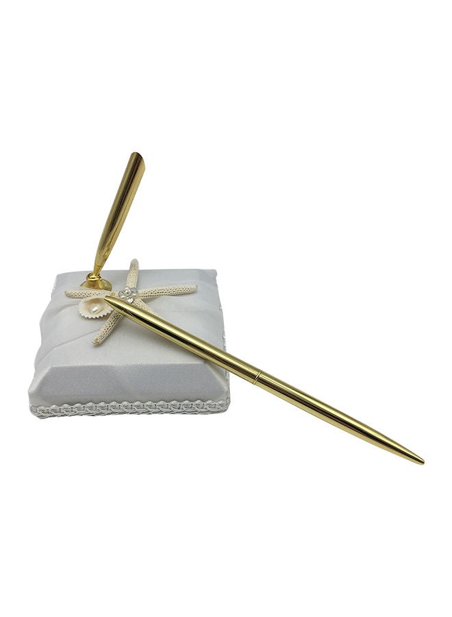 NIBEMINENT Starfish Pattern Pen Holder Set White - Image 3