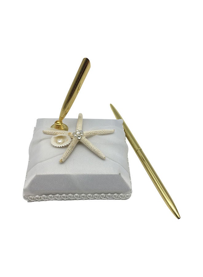 NIBEMINENT Starfish Pattern Pen Holder Set White - Image 2