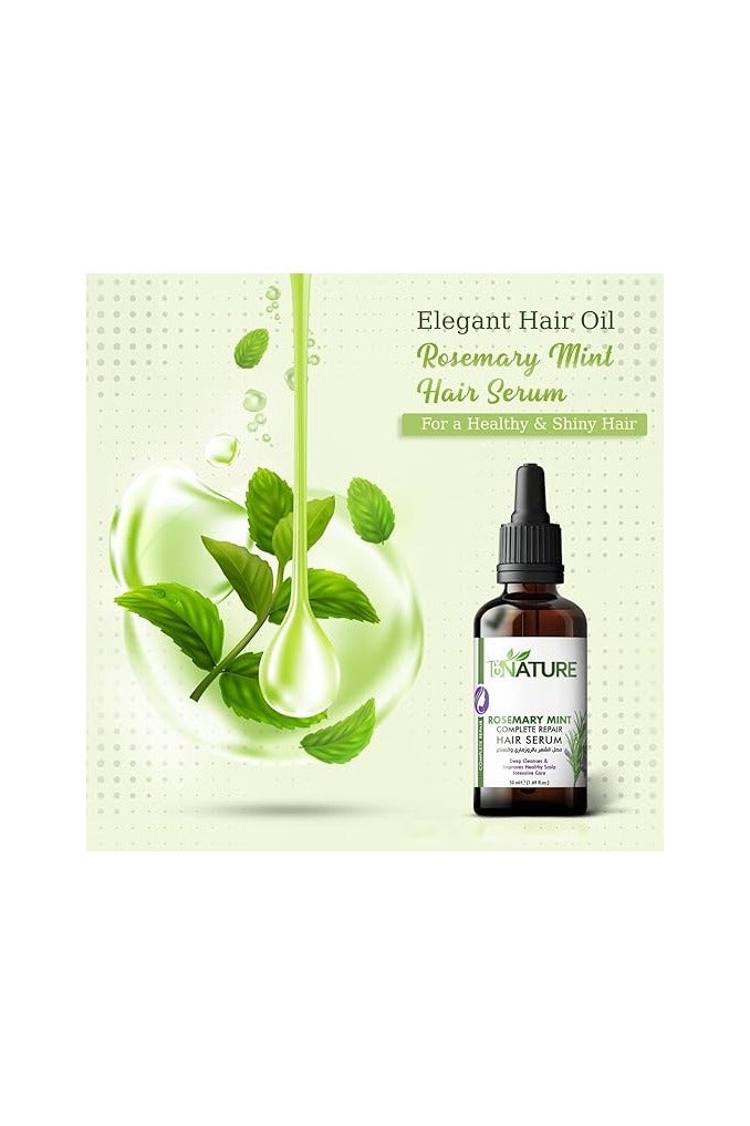By Nature سيروم الشعر من باي ناتشر بالروزماري والنعناع – 50 مل، سيروم مغذي للتحكم في التجاعيد واللمعان - Image 3