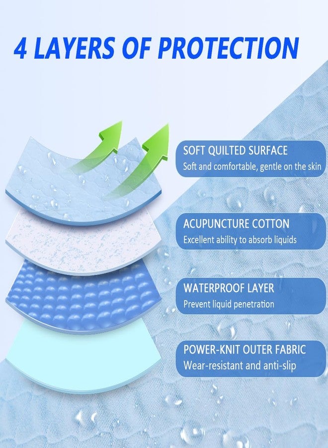 Ehucon Wheelchair Highly Absorbent Incontinence Pad for Elderly Waterproof Pads, 4-Layer Soft Washable and Reusable Seat Pad with Two Loop Handles, 18.9"X33.9" (Pack of 2 Counts) - Image 2