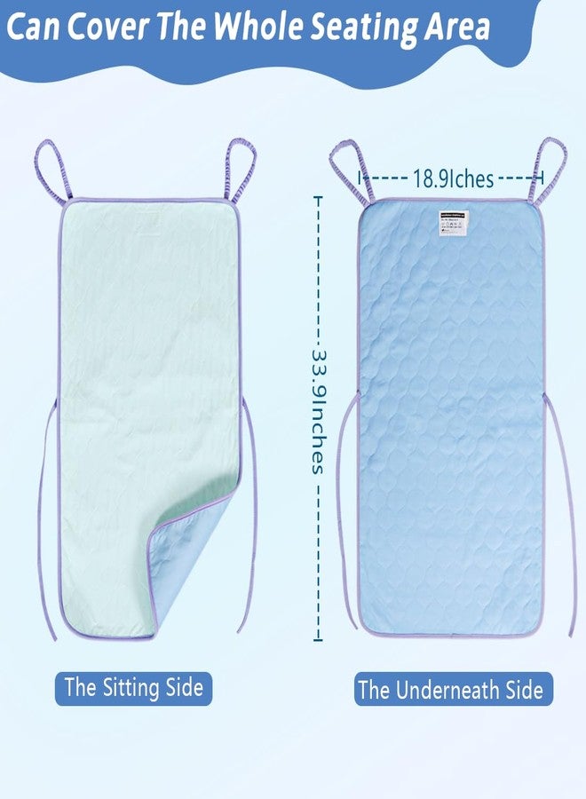 Ehucon Wheelchair Highly Absorbent Incontinence Pad for Elderly Waterproof Pads, 4-Layer Soft Washable and Reusable Seat Pad with Two Loop Handles, 18.9"X33.9" (Pack of 2 Counts) - Image 5