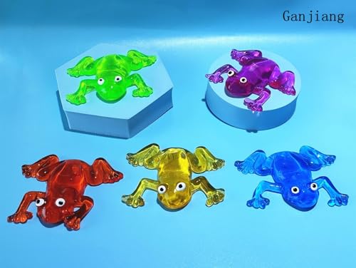Ganjiang 5Pack Super Stretch Sticky Frog Mochi SquishyToy AnimalsGoodie Bag StuffersClassroom PrizesBirthdayParty Favors Transparency Series - Image 5