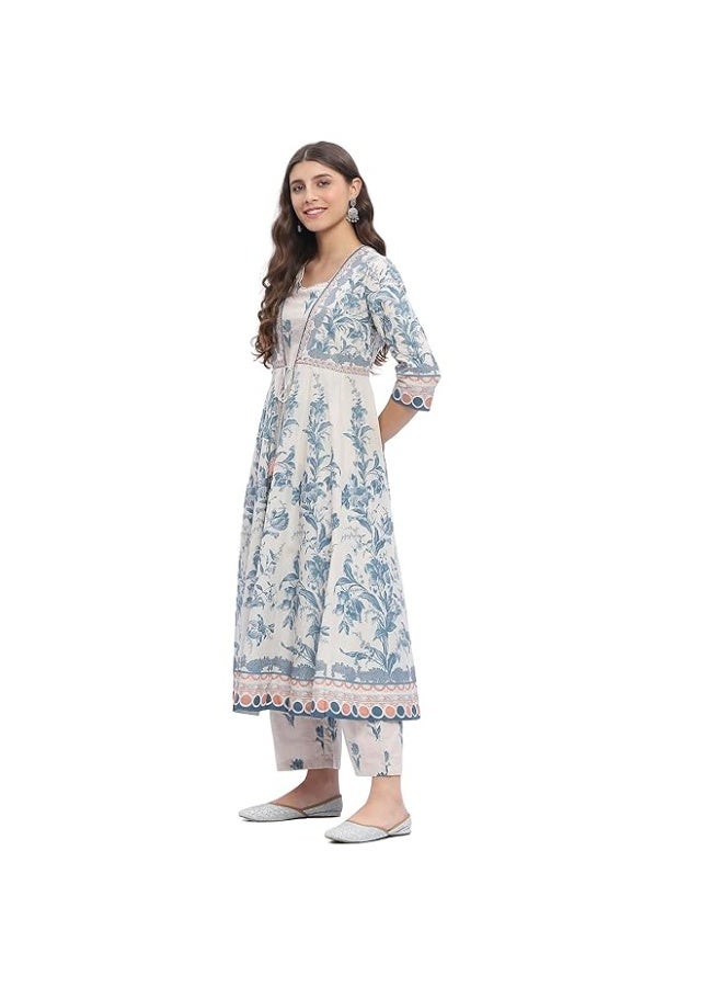 BIBA Women Cotton Kurta with pant L - Image 1