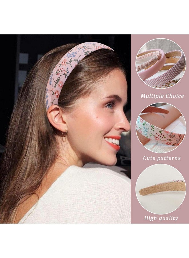 YONOY 7Pcs Fashion Headband Sets For Women Girlsdifferent Designs Headbands For Women Girlsnon Slip Headbands Padded Headbands Cute Pearl Headband For Girls Vintage Wide Headbands Set（Pink） - Image 2