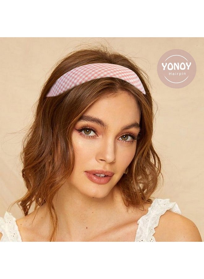YONOY 7Pcs Fashion Headband Sets For Women Girlsdifferent Designs Headbands For Women Girlsnon Slip Headbands Padded Headbands Cute Pearl Headband For Girls Vintage Wide Headbands Set（Pink） - Image 3