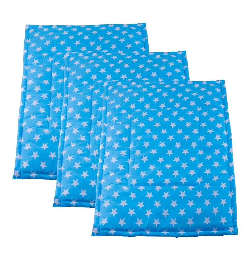 mittenbooty Diaper Changing Mat Set of 3 with Removable Waterproof Sheet Star Print- Blue - Image 1