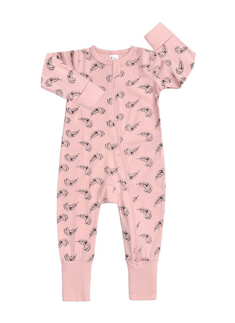 KIDS TALES - Baby Onesie Long leeve Pajamas Pink - Image 1