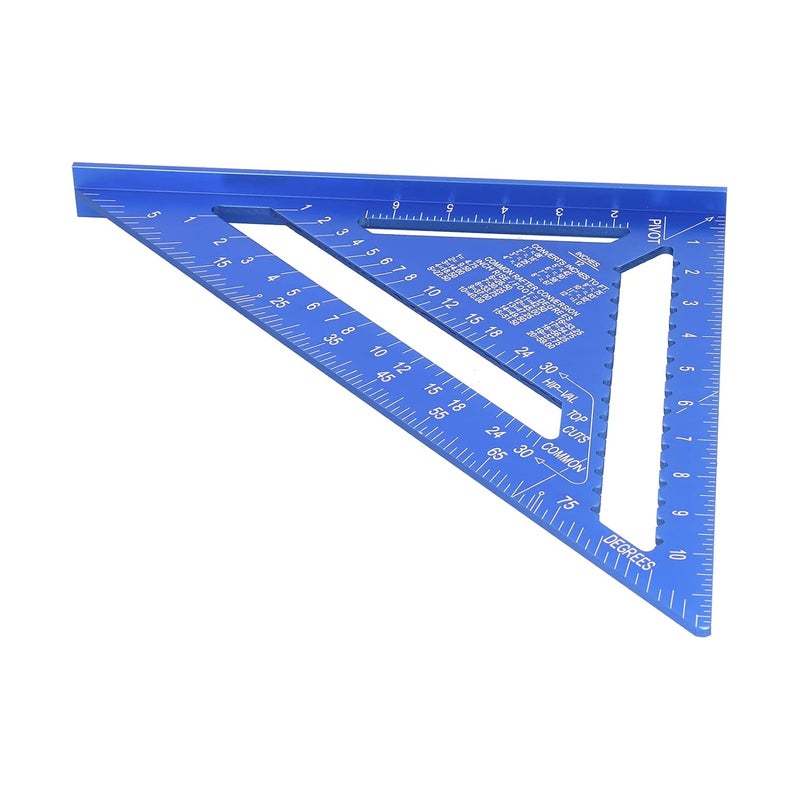 Triangular Angle Ruler Square 12in 45°, Aluminum Alloy Woodworking Layout Gauge with - Etched Scales, Dual Metric and Imperial Protractor for Carpentry and DIY - Image 3