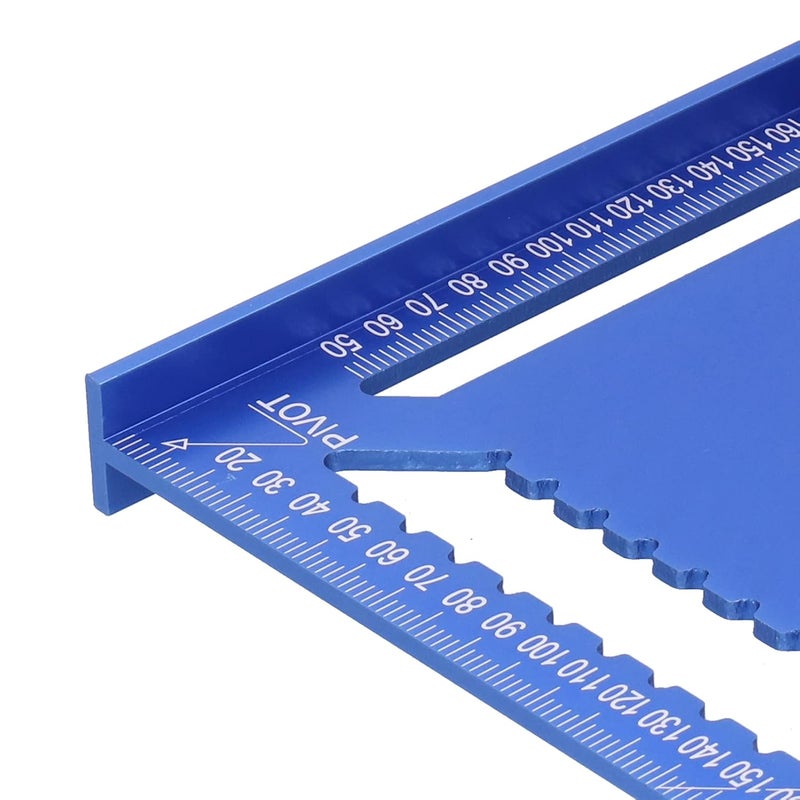 Triangular Angle Ruler Square 12in 45°, Aluminum Alloy Woodworking Layout Gauge with - Etched Scales, Dual Metric and Imperial Protractor for Carpentry and DIY - Image 4