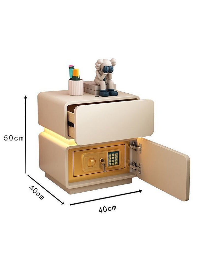 Kidle Bedroom Suspended Multifunctional Safe Style Bedside Table Net Celebrity Free Installation Storage Home Bedside Cream Safe with Light  - Image 2