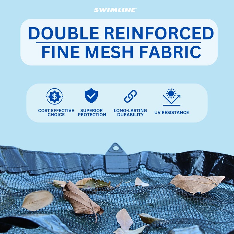 SWIMLINE HYDROTOOLS Leaf Net Heavy Duty Winter Leaf Net Pool Cover for Above Ground Swimming Pools | for 21 X 43 FT Oval Pools | 24 X 47 FT Netting Size | Black | Winch & Cable Included | CO92143 - Image 4