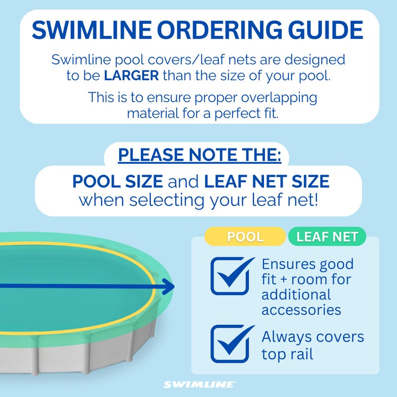 SWIMLINE HYDROTOOLS Leaf Net Heavy Duty Winter Leaf Net Pool Cover for Above Ground Swimming Pools | for 21 X 43 FT Oval Pools | 24 X 47 FT Netting Size | Black | Winch & Cable Included | CO92143 - Image 3