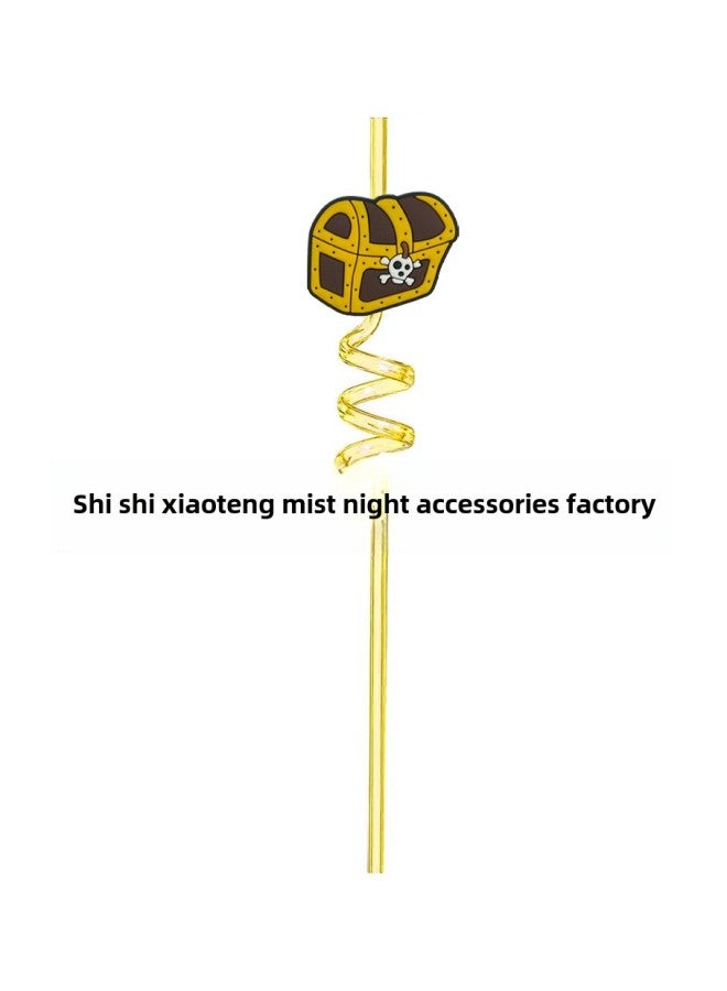 New Spiral Shape Color Straw Pirate Ship Accessories Detachable Factory Direct Cross-border For Wholesale-Color:SPR-1 - Image 1