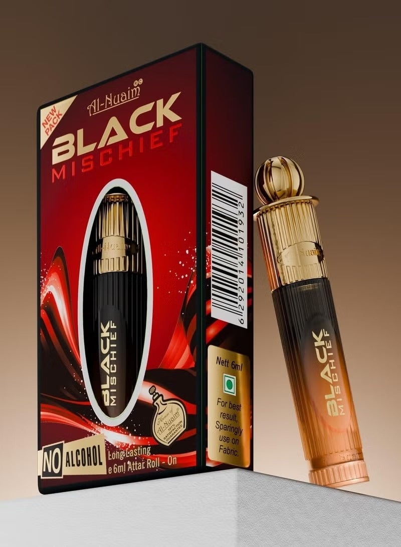 Al Nuaim Al-Nuaim Black Mischief Attar Roll On Perfume Oil 6ml - Alcohol Free, Long Lasting Fragrance for Men & Women - Image 3