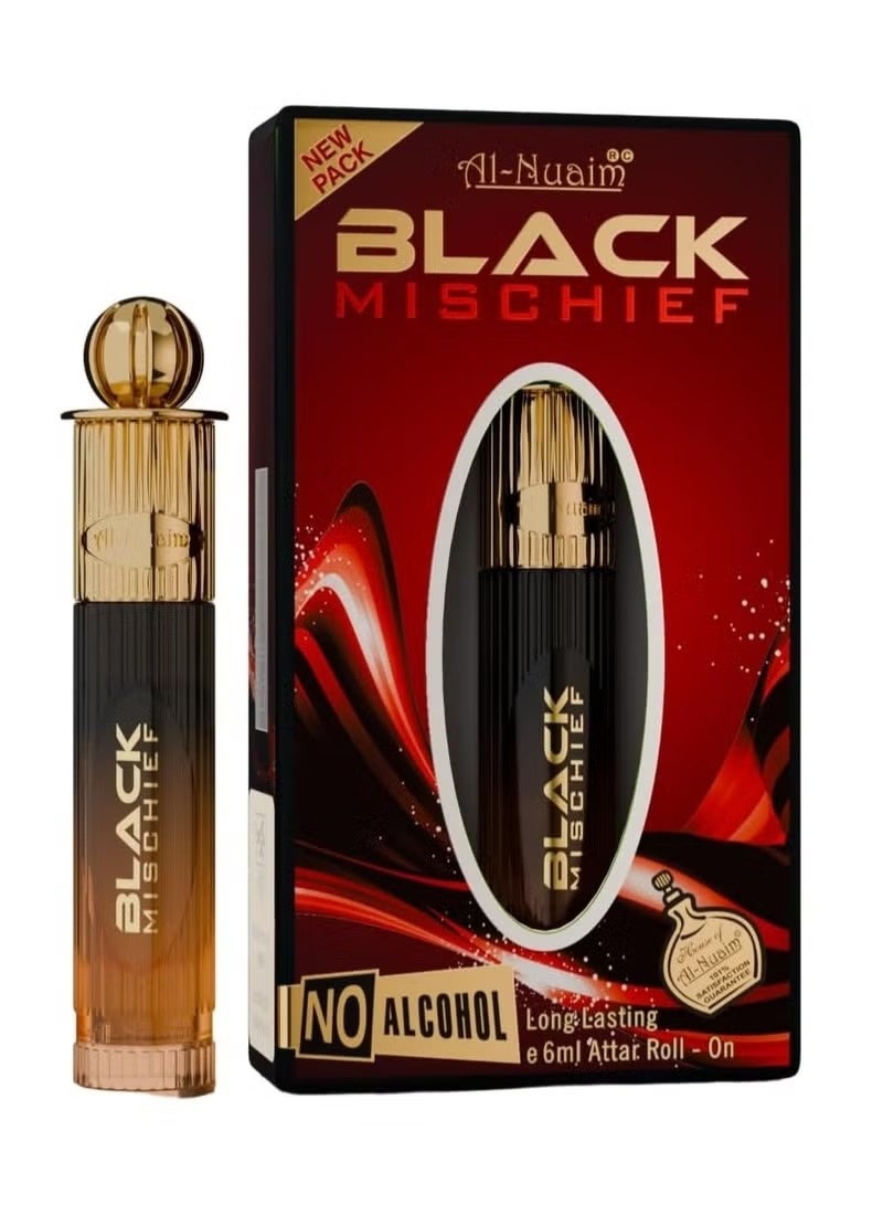 Al Nuaim Al-Nuaim Black Mischief Attar Roll On Perfume Oil 6ml - Alcohol Free, Long Lasting Fragrance for Men & Women - Image 1