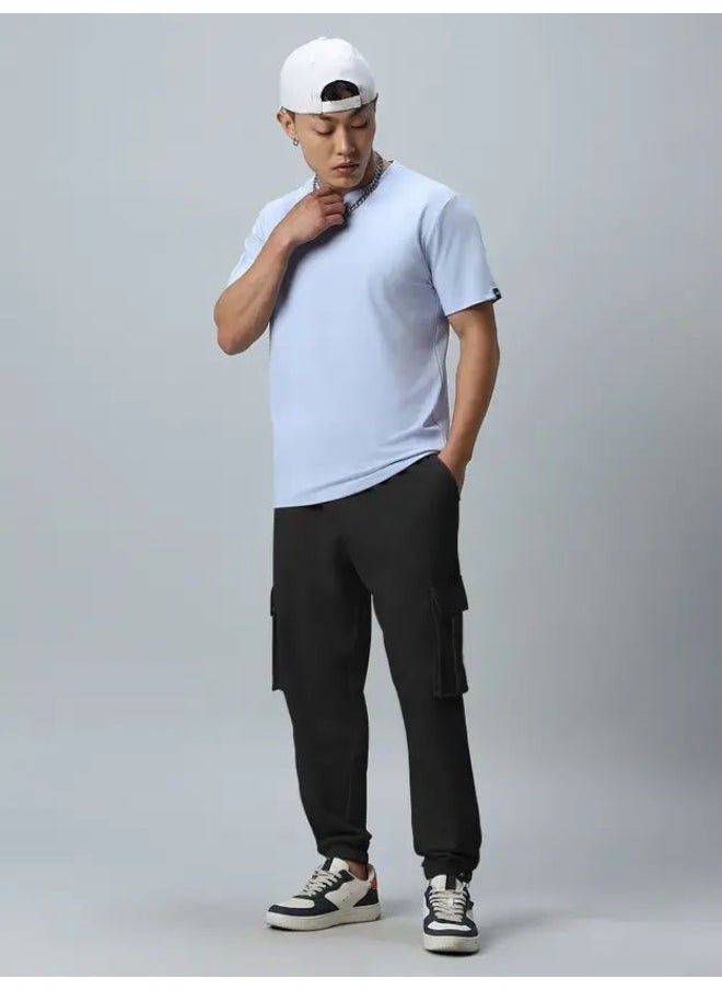 Maniac Maniac Mens Solid Black Side Pockets Cotton Loosefit Cargo Pant  - Image 2