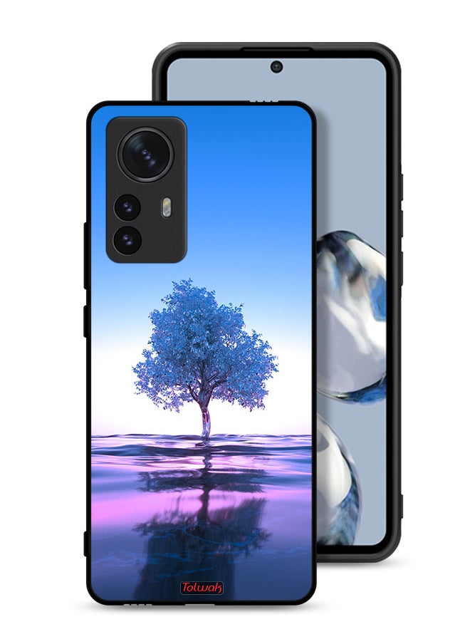 Tolwak Xiaomi 12 Pro Protective Case Cover Tree Neon Body Of Water Reflection Digital Art  - Image 1