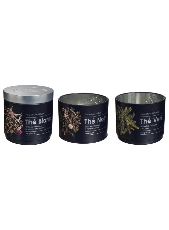 حامل ماكينة تحضير صندوق شاي معدني بثلاث اقسام لون أسود وفضي 600 جرام 136300 - Image 3