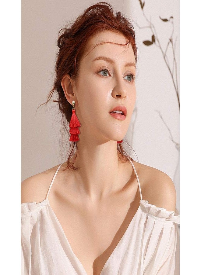 FIFATA 47 Pairs Trendy Boho Teardrop Geometric Earrings Acrylic Rattan Earrings Statement Dangle Drop Earrings Christmas Earrings for Women - Image 3