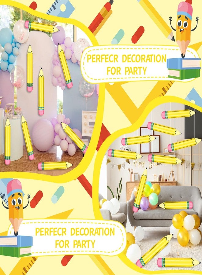 Demonwer 4Pcs 27 Inch Large Inflatable Pencil Balloons Back to School Inflatable Pencil Balloon Graduation Party Decoration for Back to School Classroom Garden Room Birthday Party Decorations - Image 3