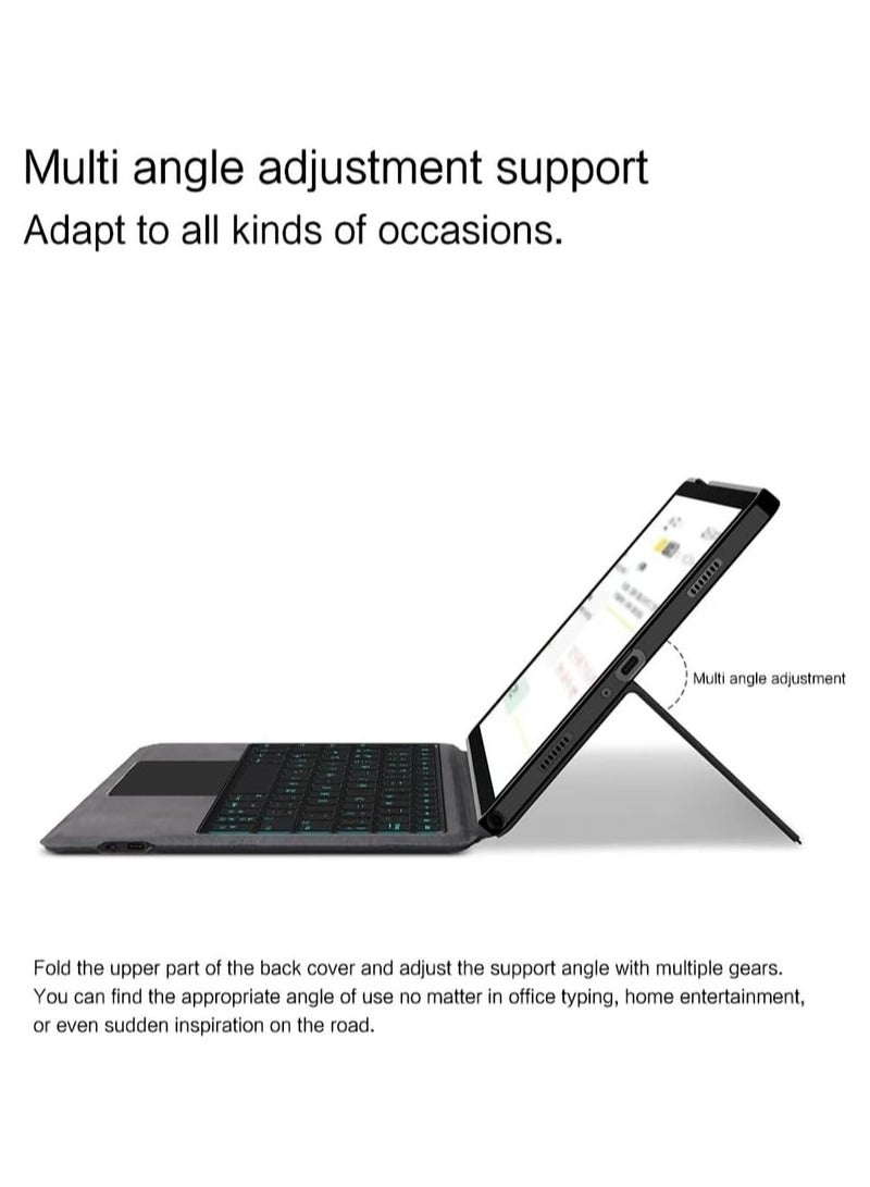 general 2-in-1 Keyboard Case Compatible with Samsung Galaxy Tab A11+/Plus 11-inch (2025), Bluetooth Wireless Backlit Smart Touchpad Keyboard with Leather Stand Cover - Image 4