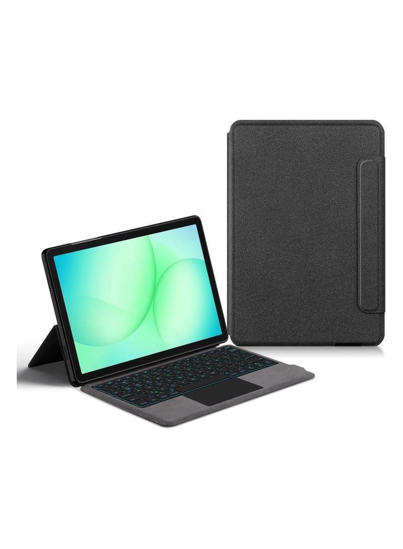 general 2-in-1 Keyboard Case Compatible with Samsung Galaxy Tab A11+/Plus 11-inch (2025), Bluetooth Wireless Backlit Smart Touchpad Keyboard with Leather Stand Cover - Image 1