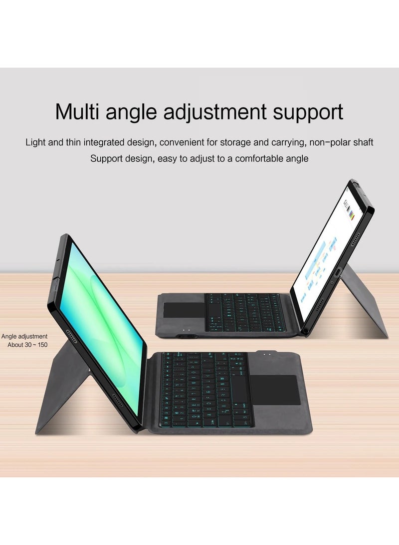 general 2-in-1 Keyboard Case Compatible with Samsung Galaxy Tab A11+/Plus 11-inch (2025), Bluetooth Wireless Backlit Smart Touchpad Keyboard with Leather Stand Cover - Image 2