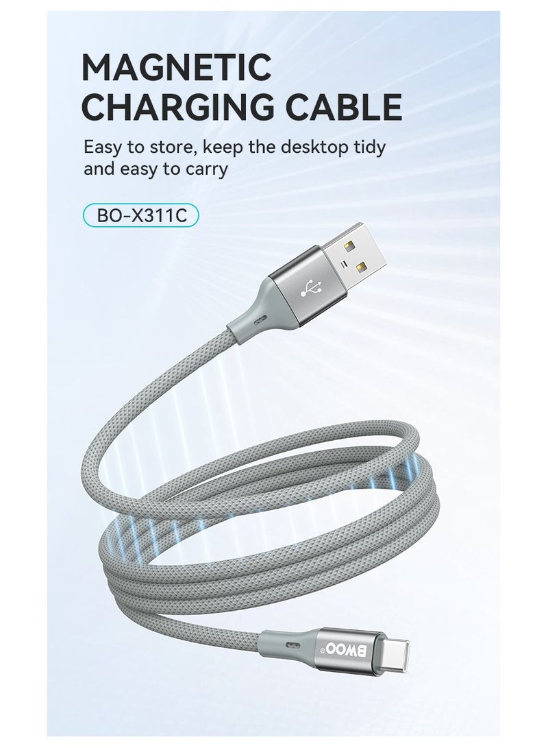 BWOO Usb-A To Type-C Magnetic Charging Cable Grey - Image 4