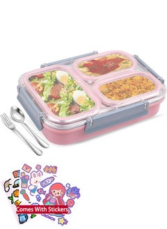 Pink 3 Compartment 1200ML Lunch Box