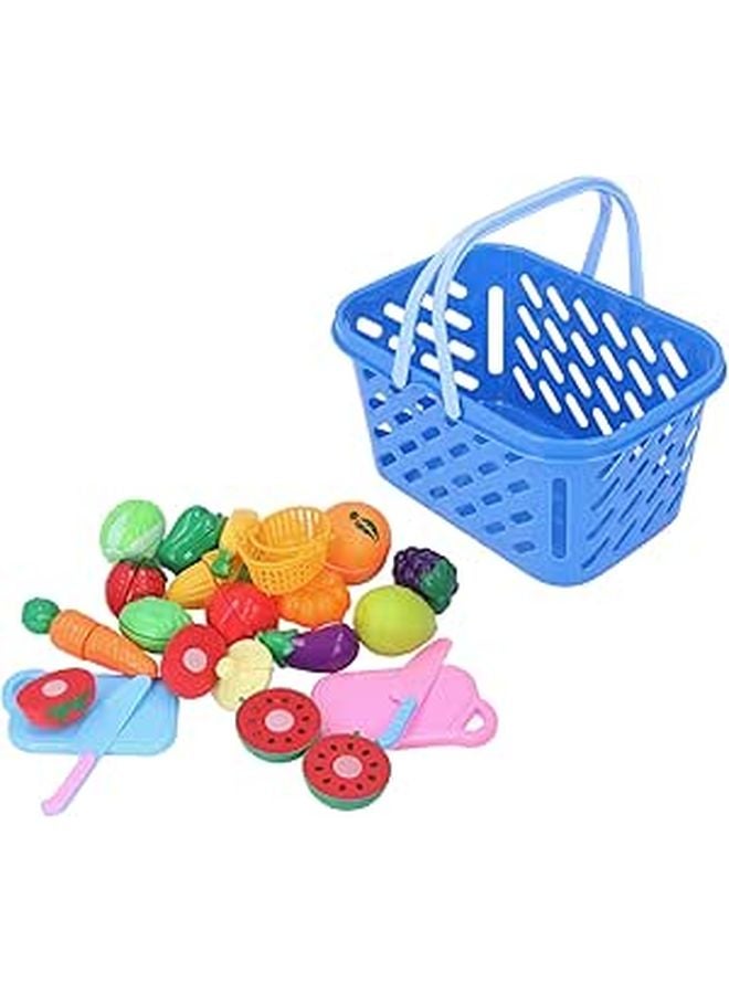 Kids Kitchen Toy Plastic Food Fruit Cutting Playset Educational Learning Toy for Toddlers - Image 1
