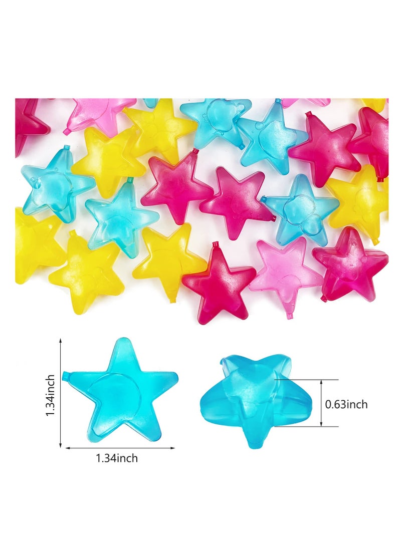 SYOSI - 24 Pack Reusable Ice Cubes, Colorful Plastic Star Shape Ice Cubes  for drinks, Coffee, Washable Refreezable BPA Free, Non-Melting - Image 1