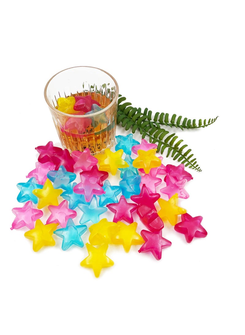 SYOSI - 24 Pack Reusable Ice Cubes, Colorful Plastic Star Shape Ice Cubes  for drinks, Coffee, Washable Refreezable BPA Free, Non-Melting - Image 1