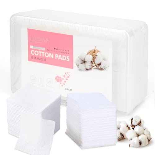 Aturmon 1000 PCS Thin Makeup Facial Cotton Pads, Square Facial Lips Eyes Makeup Remover Pads, Nails Polish Remover Cotton Pads, Non-Woven, Soft, Lint Free - Image 2