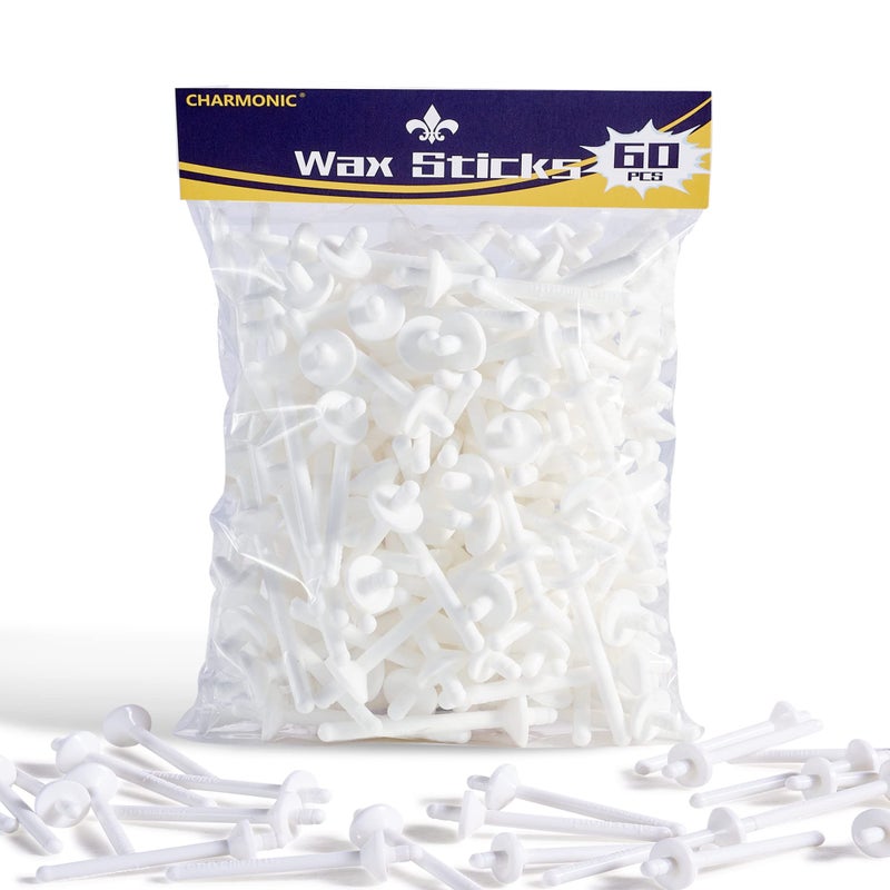60 Wax Applicator Sticks for Hair Removal Nasal Ear Face Eyebrow Waxing Kit for Men Women by Charmonic