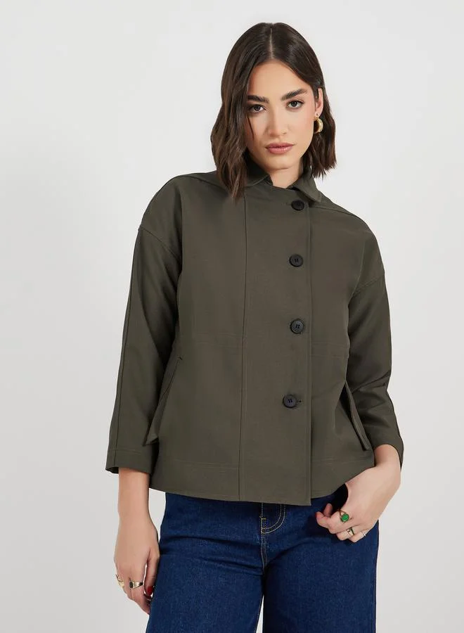 Styli Oversized Longline Utility Shacket