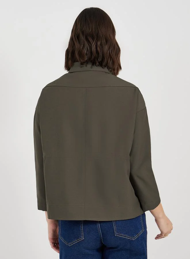 Styli Oversized Longline Utility Shacket