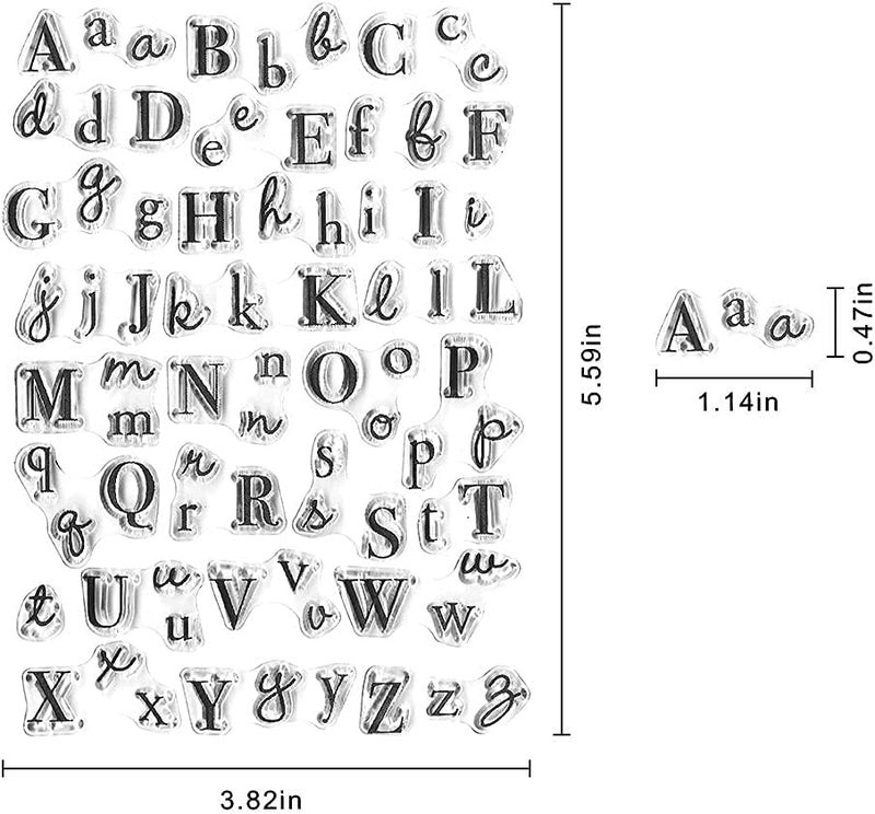 Hying 26 Capital Alphabets 52 Lowercase Alphabets Letter Rubber Clear Stamps for Card Making Decoration DIY Scrapbooking Embossing Album Decor Craft - Image 2